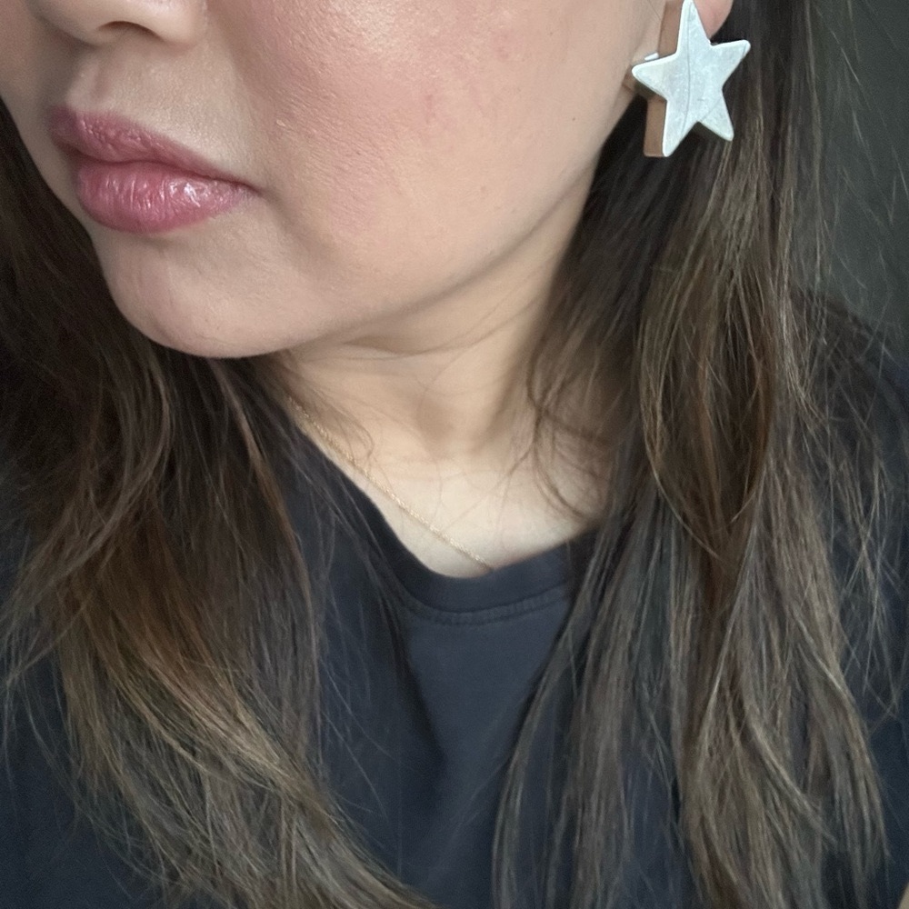 Silver Star Shaped Earrings